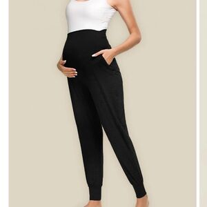 Black Jogger Track Pants with Elastic Waist